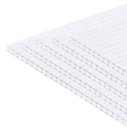Radmat Building Materials Twinwall Polycarbonate Sheet Clear 1000mm x 6mm x 2000mm 5 Pack