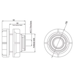 Flomasta  Plastic Push-Fit Tank Coupler 22mm