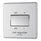 LAP  10A 1-Gang 3-Pole Fan Isolator Switch Brushed Stainless Steel