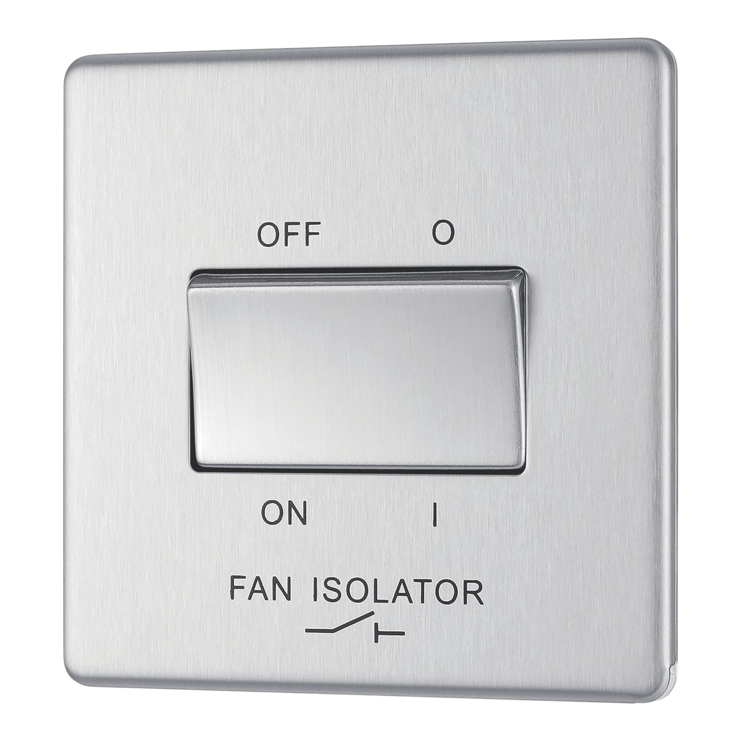 LAP 10A 1-Gang 3-Pole Fan Isolator Switch Brushed Stainless Steel (902PN)
