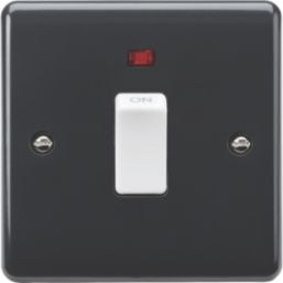 Knightsbridge Part M 20A 1-Gang DP Control Switch Anthracite with Neon
