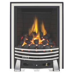 Focal Point Elysee Chrome Rotary Control Inset Gas Full Depth Fire 480mm x 180mm x 585mm