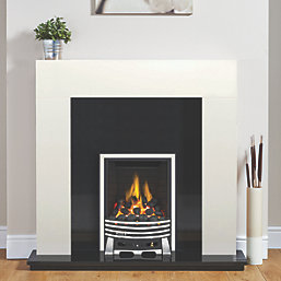 Focal Point Elysee Chrome Rotary Control Inset Gas Full Depth Fire 480mm x 180mm x 585mm