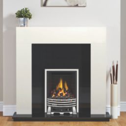 Focal Point Elysee Chrome Rotary Control Inset Gas Full Depth Fire 480mm x 180mm x 585mm