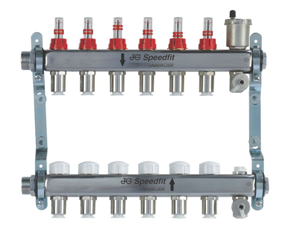 JG Speedfit 6 Port Manifold Set Chrome