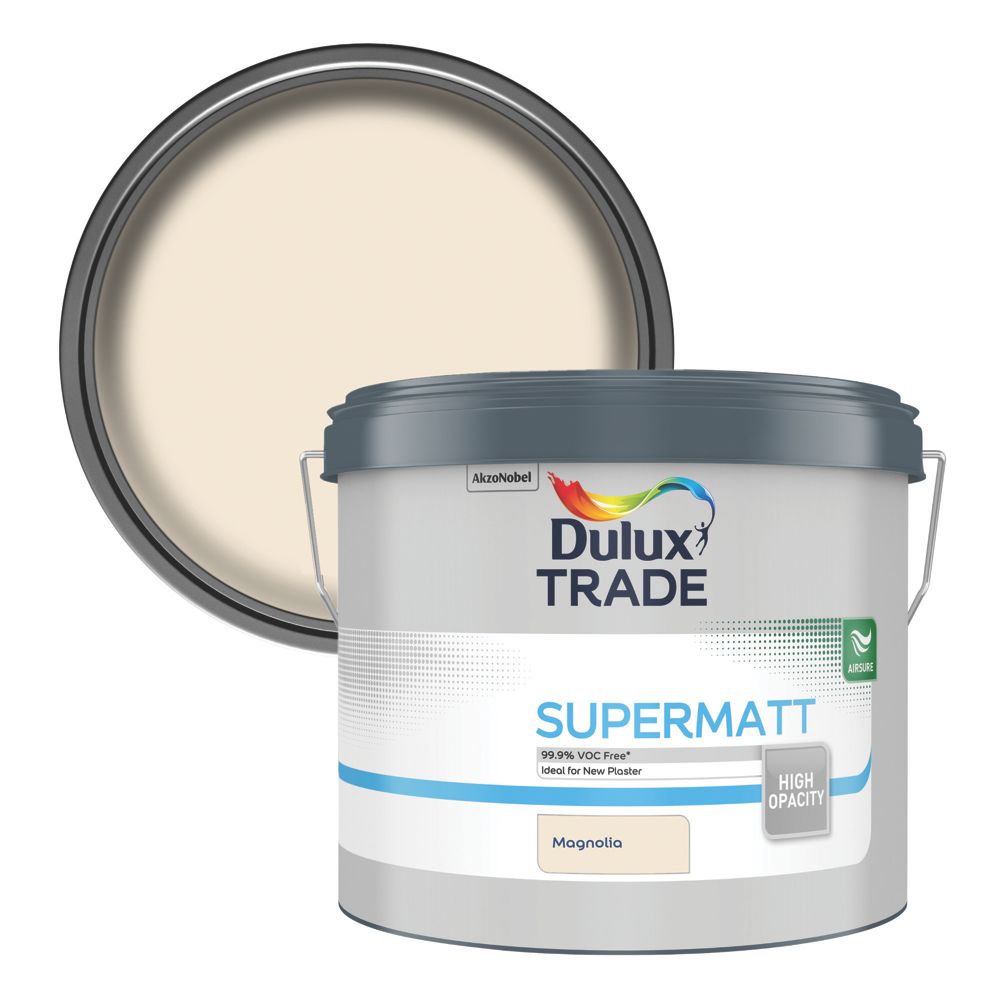 Dulux Trade 10Ltr Magnolia Matt Emulsion Paint Screwfix