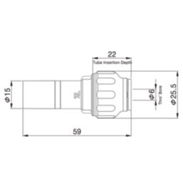 Flomasta  Plastic Push-Fit Reducing Coupler F 10mm x M 15mm