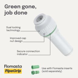 Flomasta  Plastic Push-Fit Reducing Coupler F 10mm x M 15mm