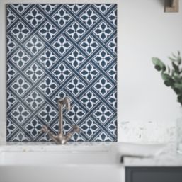 Laura Ashley Mr Jones Midnight Seaspray Kitchen Splashback 900mm x 750mm x 6mm