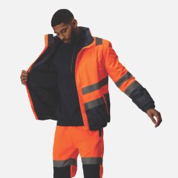 Regatta Pro Hi Vis Bomber Jacket Orange/Navy Large 48" Chest