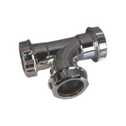 FloPlast CW23 Compression Uni Waste Tee Chrome 40mm