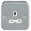 Knightsbridge  13A 1-Gang Unswitched Metal Clad Socket Grey with White Inserts