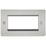 Knightsbridge Flat Plate 4-Module Modular Faceplate Brushed Chrome