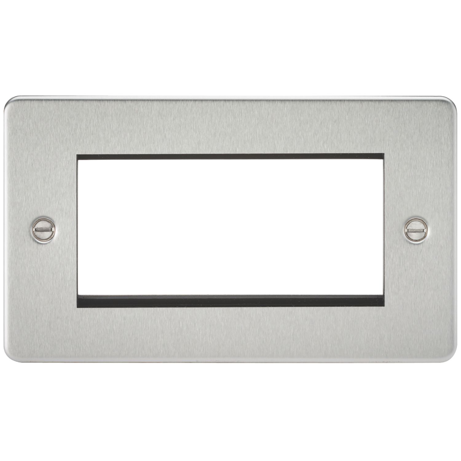 Knightsbridge Flat Plate 4-Module Modular Faceplate Brushed Chrome (903YA)