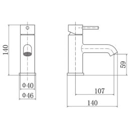 ETAL Bounce Chrome 147mm Cloakroom Lever Mono Basin Mixer Tap
