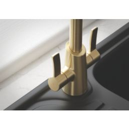 Bristan Acorn Mono Sink Mixer Tap Brushed Brass