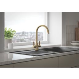 Bristan Acorn Mono Sink Mixer Tap Brushed Brass