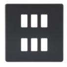 Knightsbridge  6-Module Grid Faceplate Matt Black