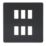 Knightsbridge  6-Module Grid Faceplate Matt Black