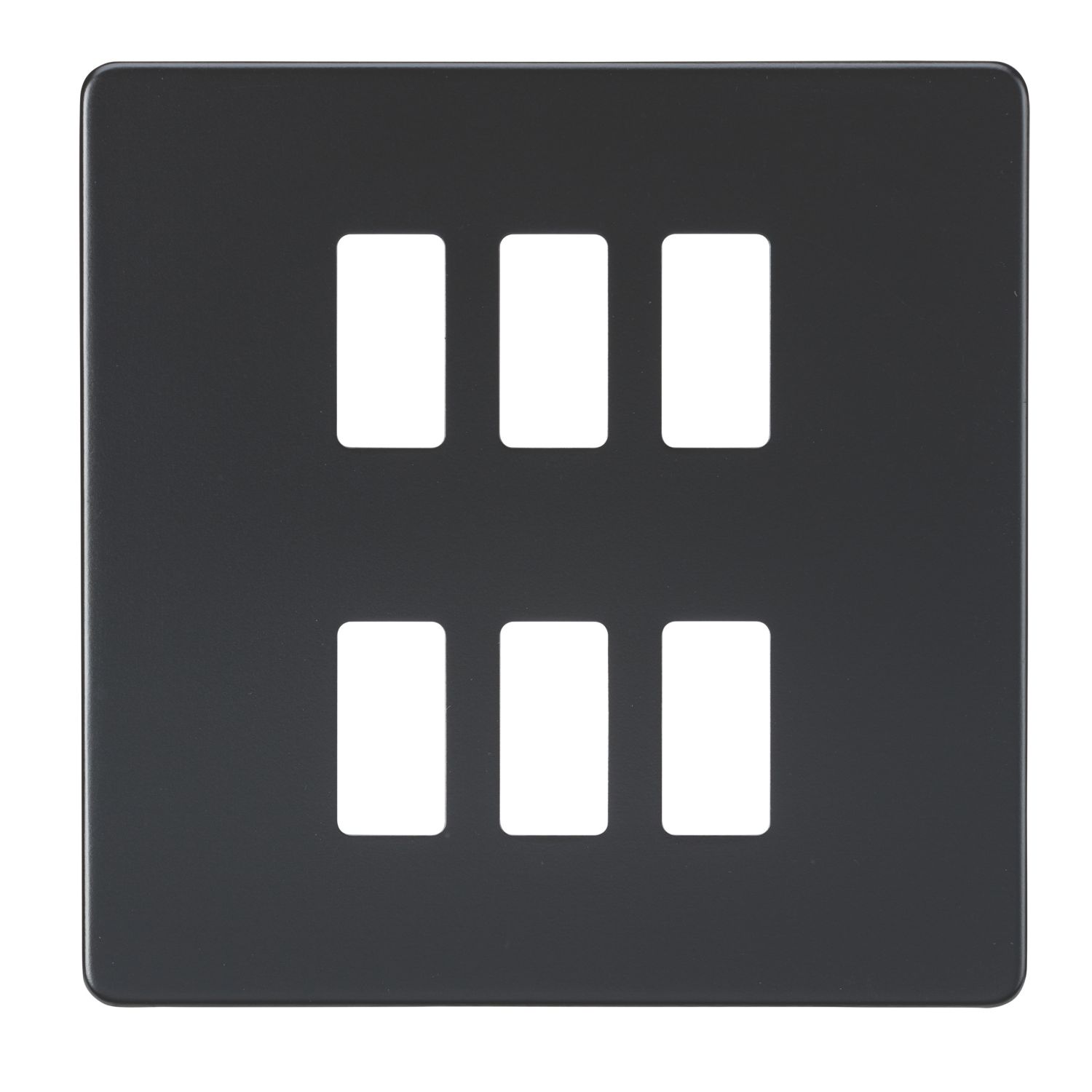 Knightsbridge 6-Module Grid Faceplate Matt Black (904CR)