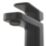 Highlife Bathrooms Fife Matt Black 137mm Cloakroom Lever Mono Basin Mixer Tap  With Clicker Waste