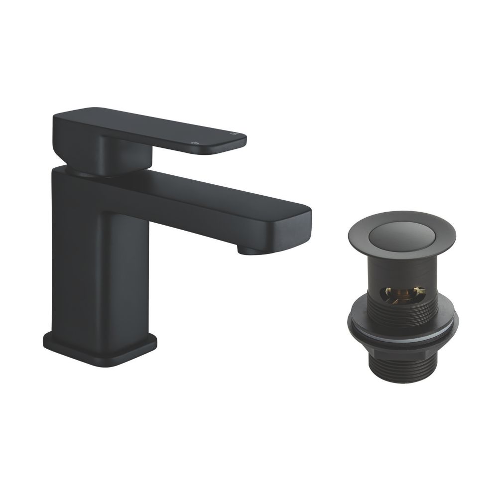 Highlife Bathrooms Fife Basin Mono Mixer Matt Black Screwfix