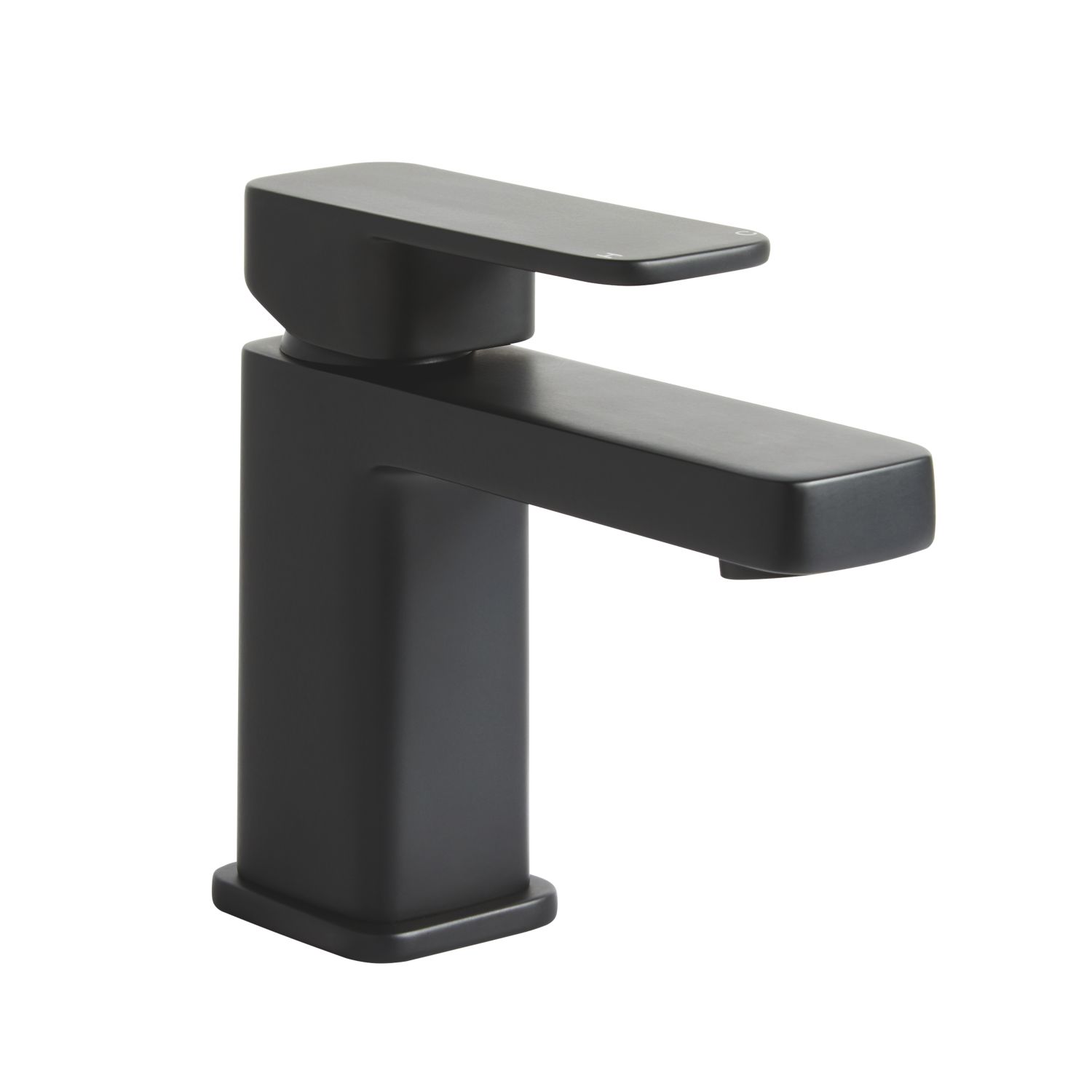 Highlife Bathrooms Fife Matt Black 137mm Cloakroom Lever Mono Basin Mixer Tap With Clicker Waste (904HL)