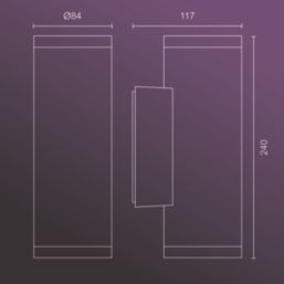 Philips Hue Appear Outdoor LED Smart Up/Down Wall Light Black 8W 1180lm