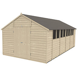 Forest  10' x 19' 6" (Nominal) Apex Overlap Timber Shed with Assembly