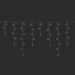 300 LED Indoor & Outdoor Very Warm White Icicle Christmas Lights 20.85m