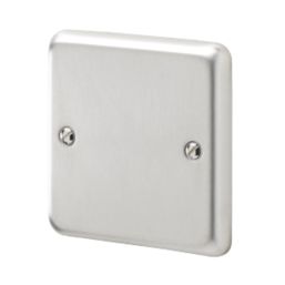 MK Contoura 1-Gang Blanking Plate Brushed Stainless Steel