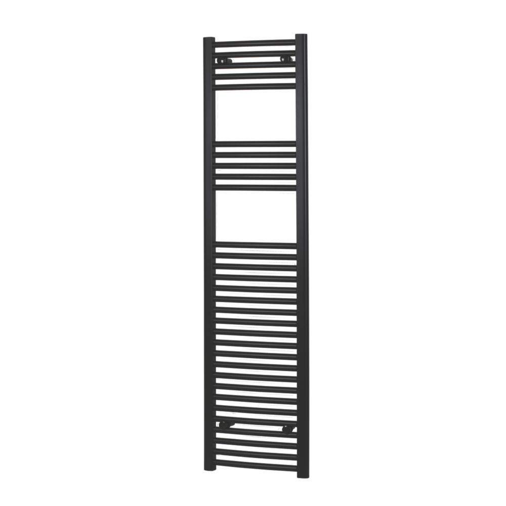 Flomasta 1600mm x 500mm 2371BTU Black Curved  Towel Radiator