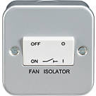Knightsbridge  10AX 1-Gang TP Metal Clad Fan Isolator Switch  with White Inserts
