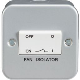 Knightsbridge  10AX 1-Gang TP Metal Clad Fan Isolator Switch  with White Inserts