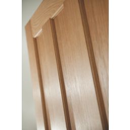 Jeld-Wen Aston Unfinished Oak Veneer Wooden 3-Panel Internal Fire Door 1981 x 762mm
