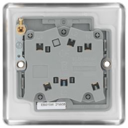 LAP  10AX 1-Gang 3-Pole Fan Isolator Switch Brushed Stainless Steel  with White Inserts