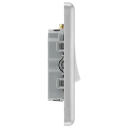 LAP  10AX 1-Gang 3-Pole Fan Isolator Switch Brushed Stainless Steel  with White Inserts