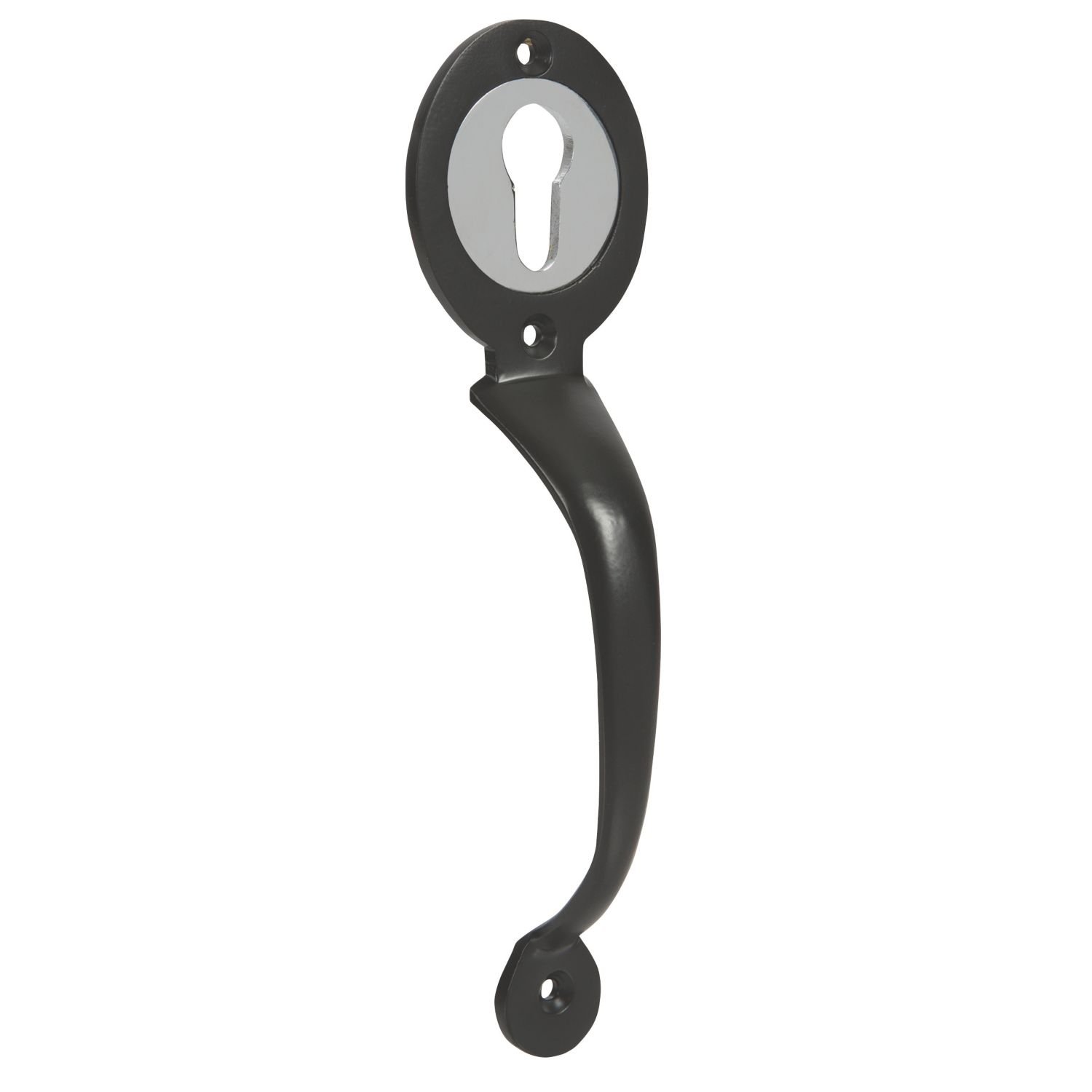 GateMate Euro Profile Long Throw Pull Handle Chrome / Black (905HX)