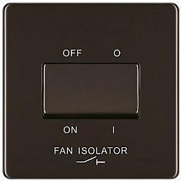 LAP  10A 1-Gang 3-Pole Fan Isolator Switch Black Nickel