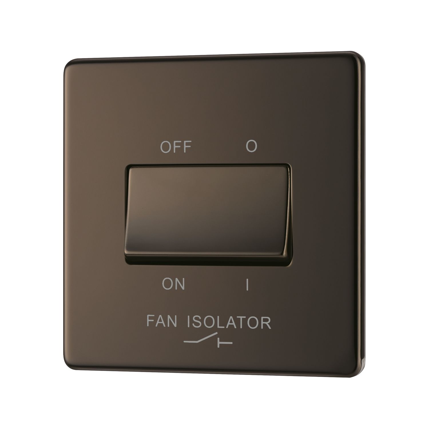 LAP 10A 1-Gang 3-Pole Fan Isolator Switch Black Nickel (905KJ)