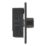 LAP  2-Gang 2-Way LED Dimmer Switch  Matt Black with Colour-Matched Inserts