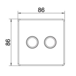 LAP  2-Gang 2-Way LED Dimmer Switch  Matt Black with Colour-Matched Inserts