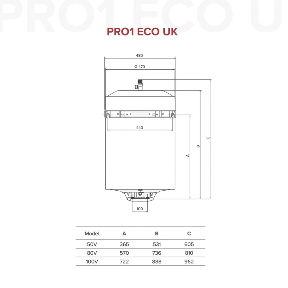 Ariston Pro Eco 80 Electric Storage Water Heater 3kW 80Ltr