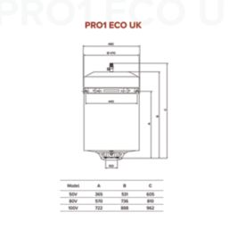 Ariston Pro 1 Eco 80 Electric Storage Water Heater 3kW 80Ltr