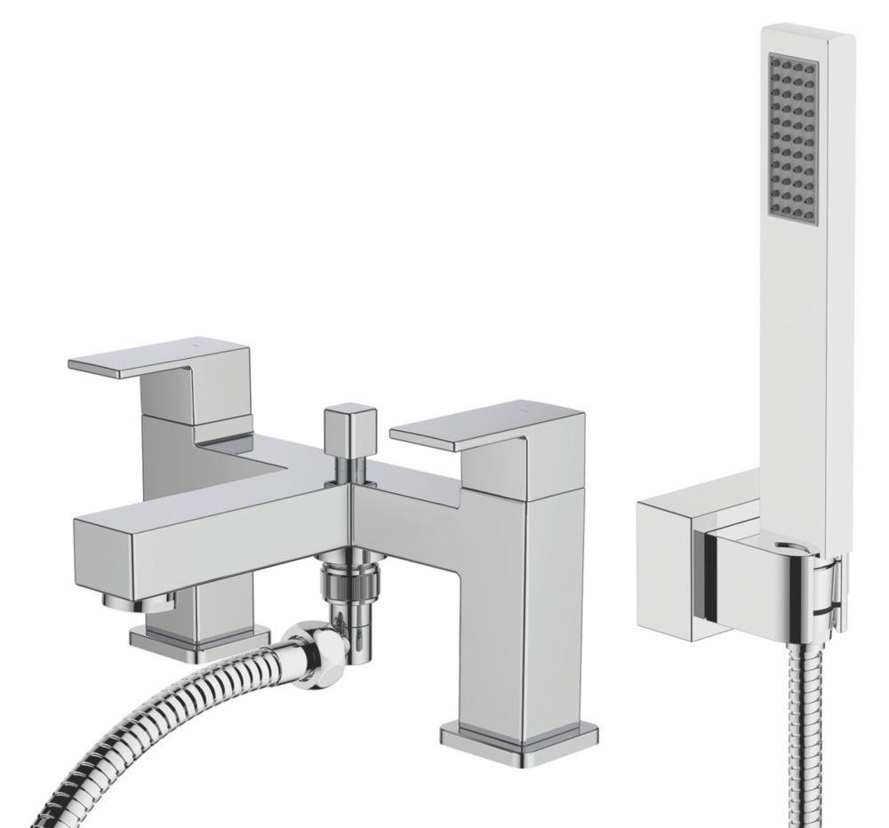 Swirl Carna DeckMounted Bath Shower Mixer Chrome Plated Screwfix