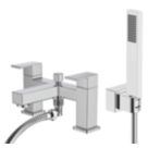 Swirl Carna Chrome-Plated 128mm Deck Mounted Dual Control Manual Shower Mixer Tap