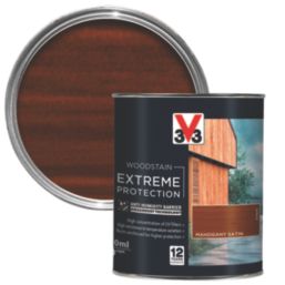 V33 750ml Mahogany Satin Solvent-Based Exterior Wood Stain