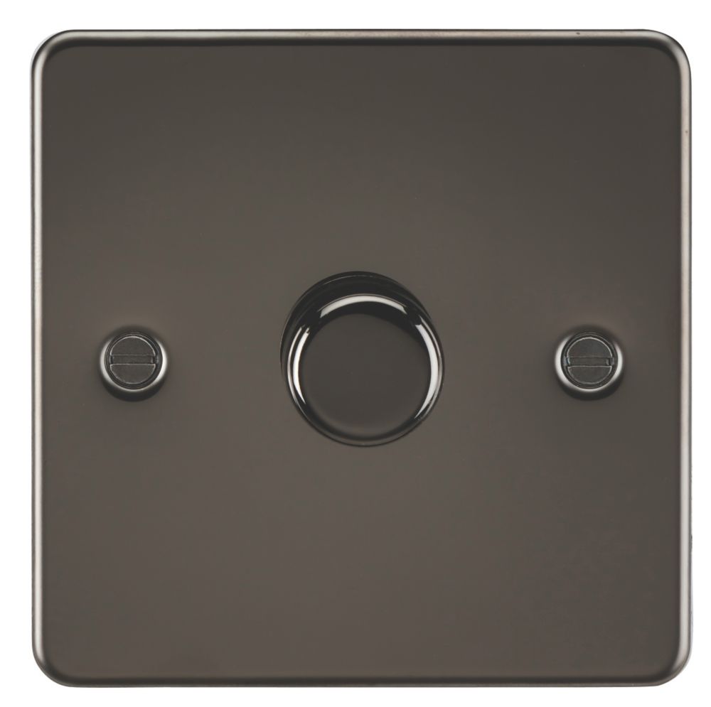 Knightsbridge 1Gang 2Way LED Dimmer Switch Gunmetal Screwfix