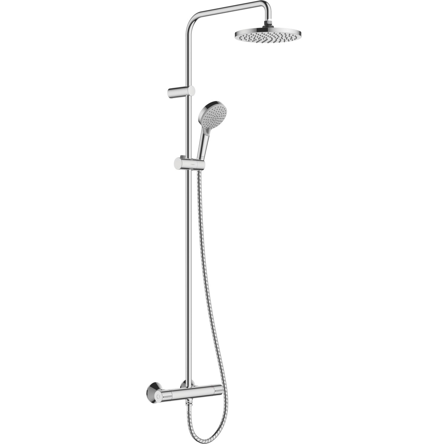 Hansgrohe Vernis Blend Showerpipe 200 HP Rear-Fed Exposed Chrome Thermostatic Mixer Shower (905VG)
