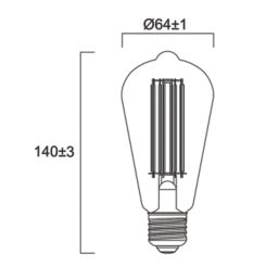 Sylvania TOLEDO VINTAGE E27 ST64 LED Light Bulb  640lm 7W